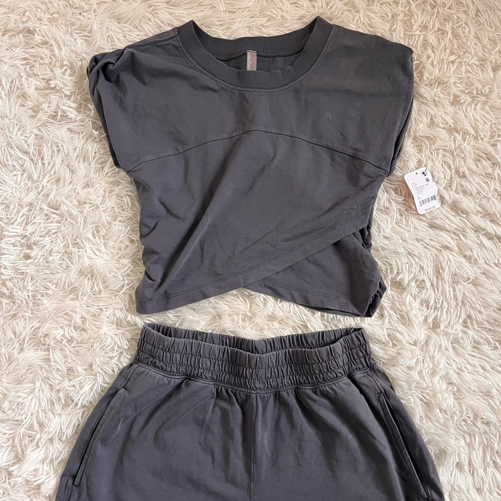Free People FP Movement Grey Set - Crop Top and Joggers